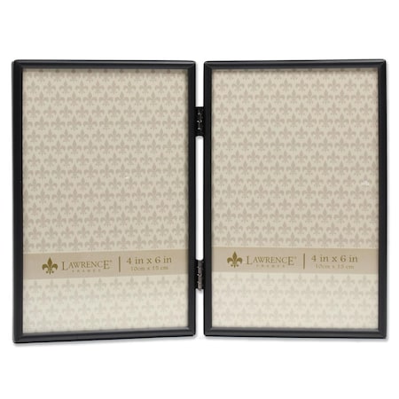 Lawrence Frames 4 x 6 in. Hinged Double Picture Frame, Black 660046D